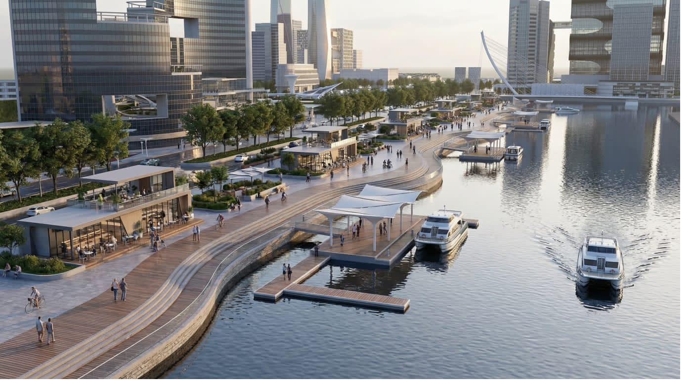 Waterfront Walkway — Pedestrian Bridge Zone